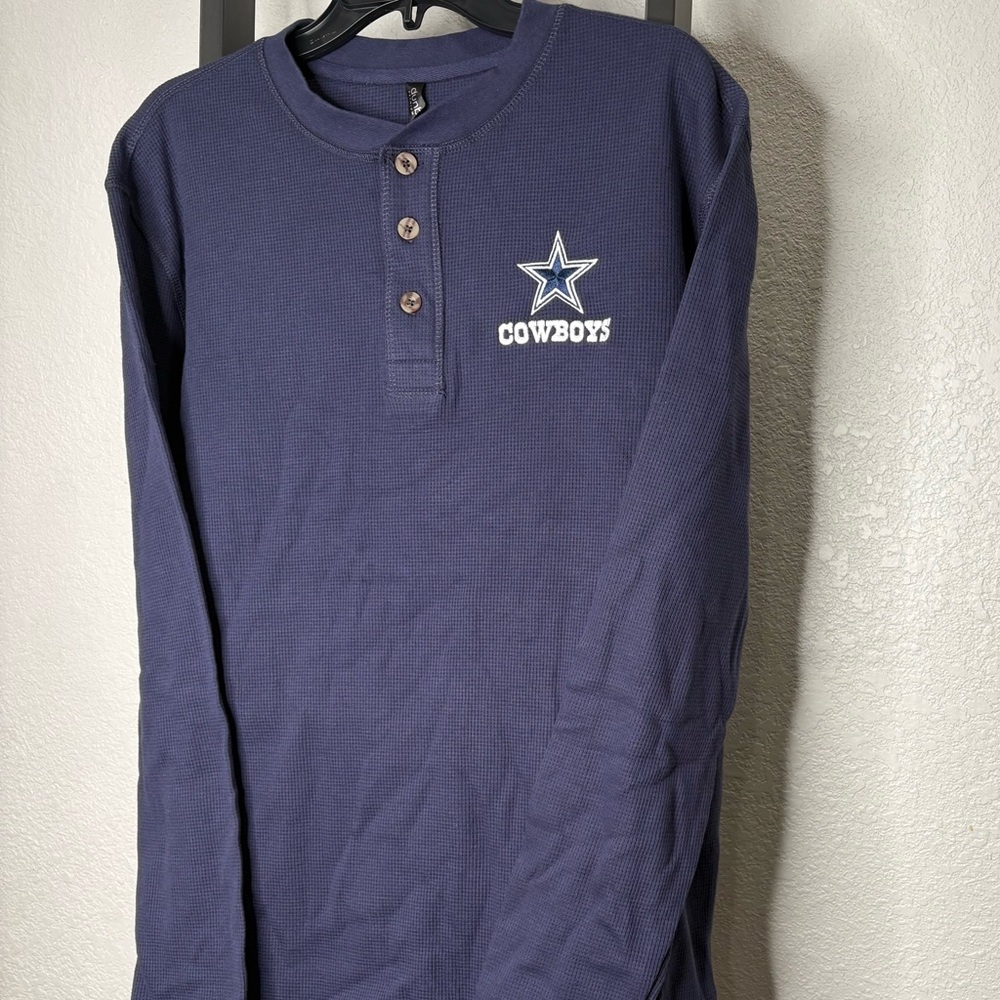 Dunbrooke NFL Dallas Cowboys Men’s Thermal Henley Shirt – Large – NEW w/ Tags